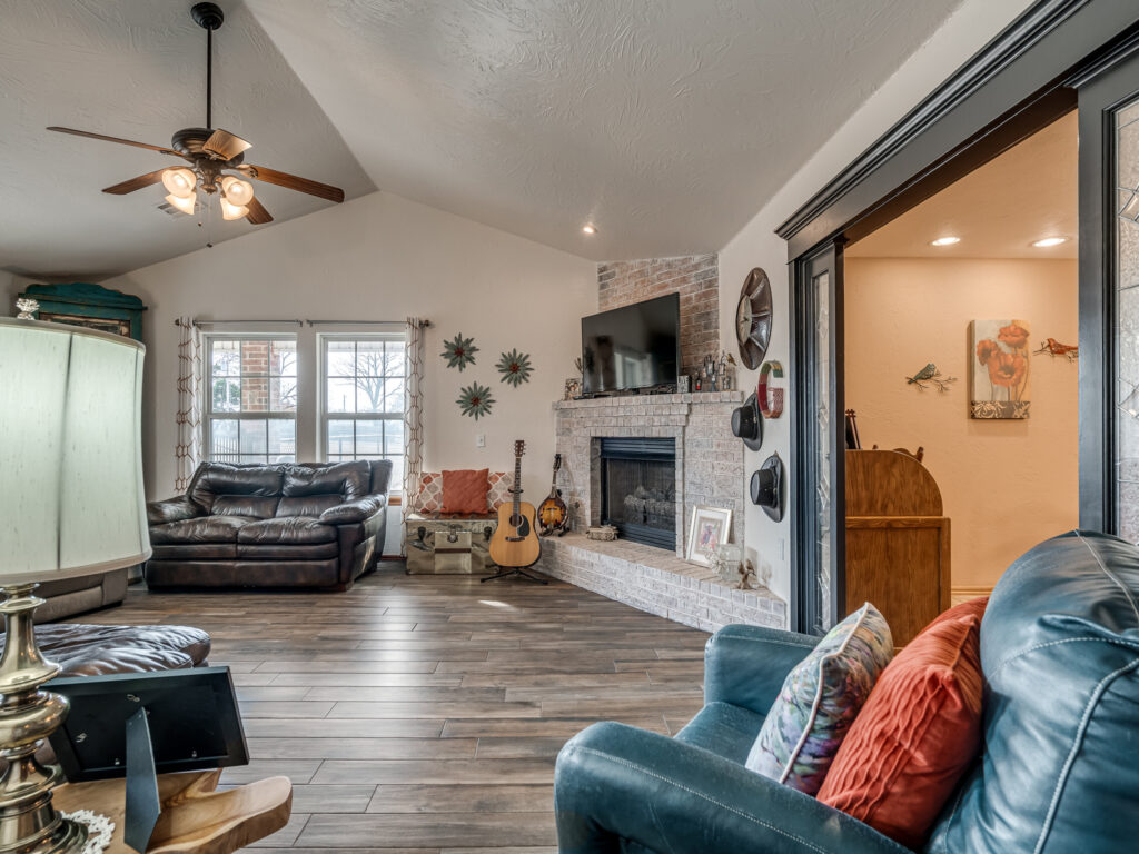 Living Room with a Fireplace