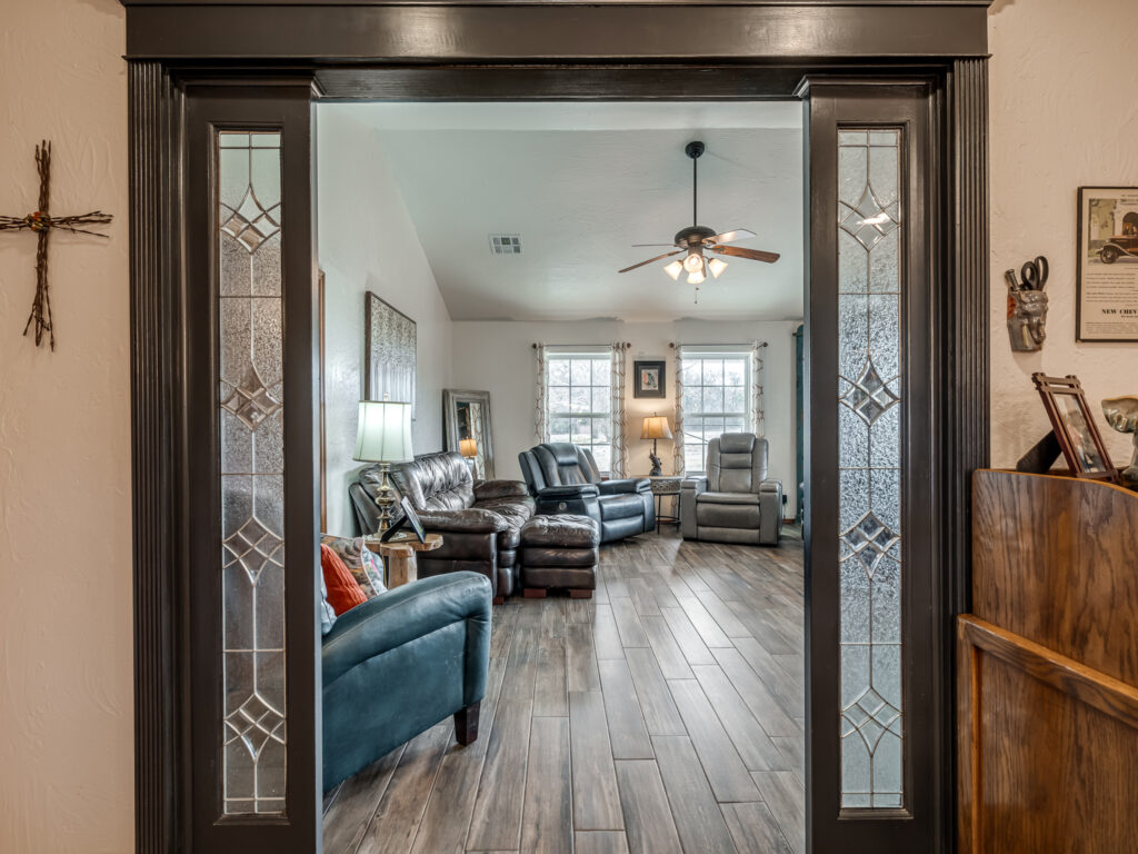 Framed Entry from Kitchen to Living Room
