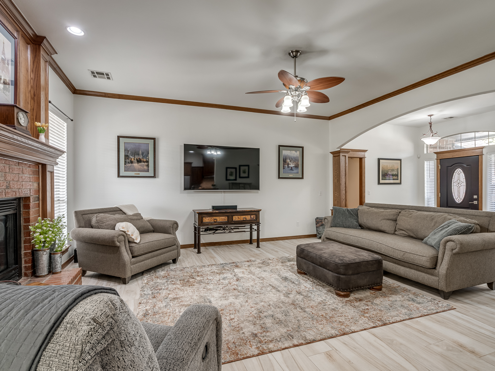 Open Concept Living area looking towards the front Entry