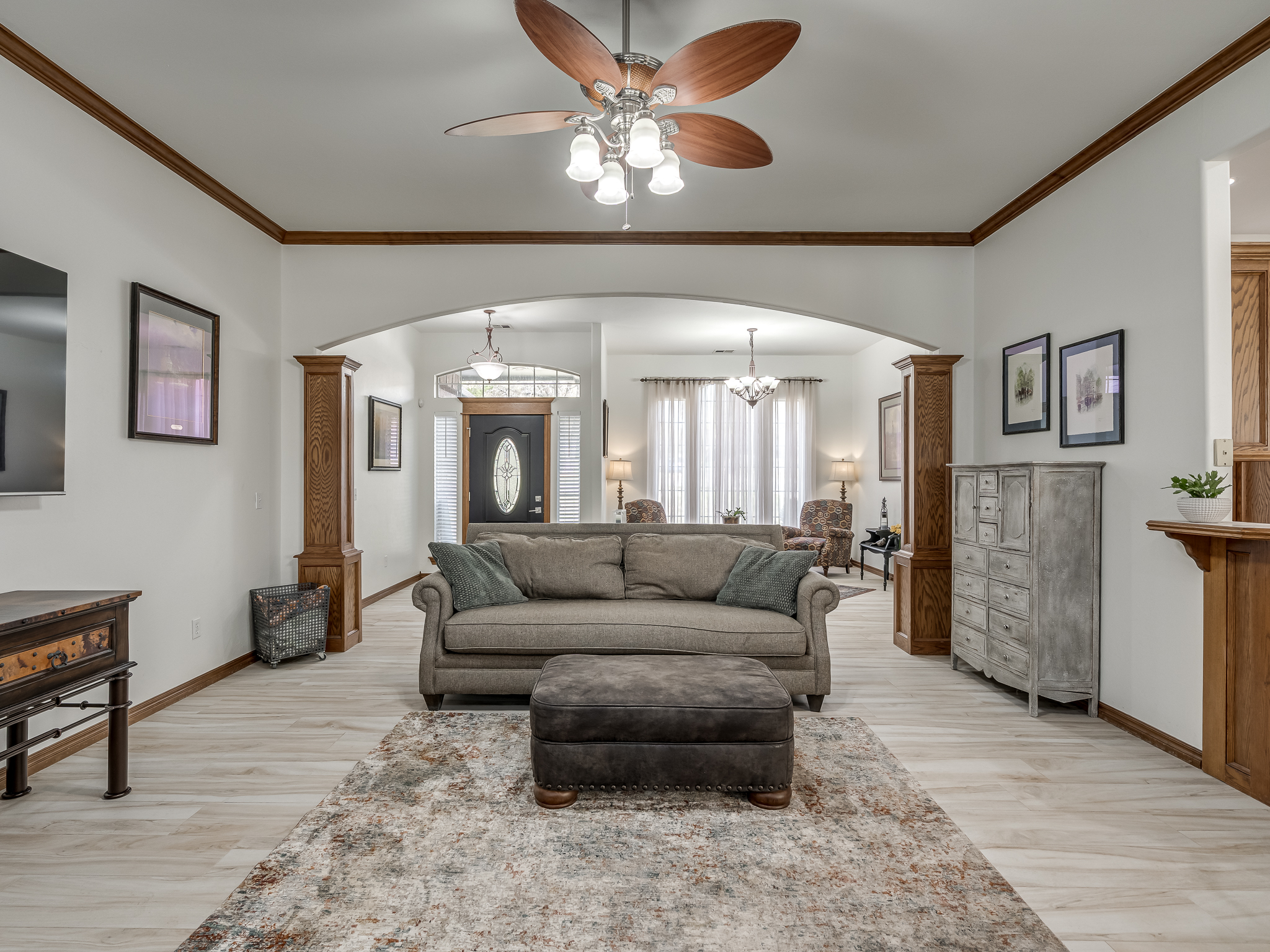 Open Concept Living area looking towards the front Entry