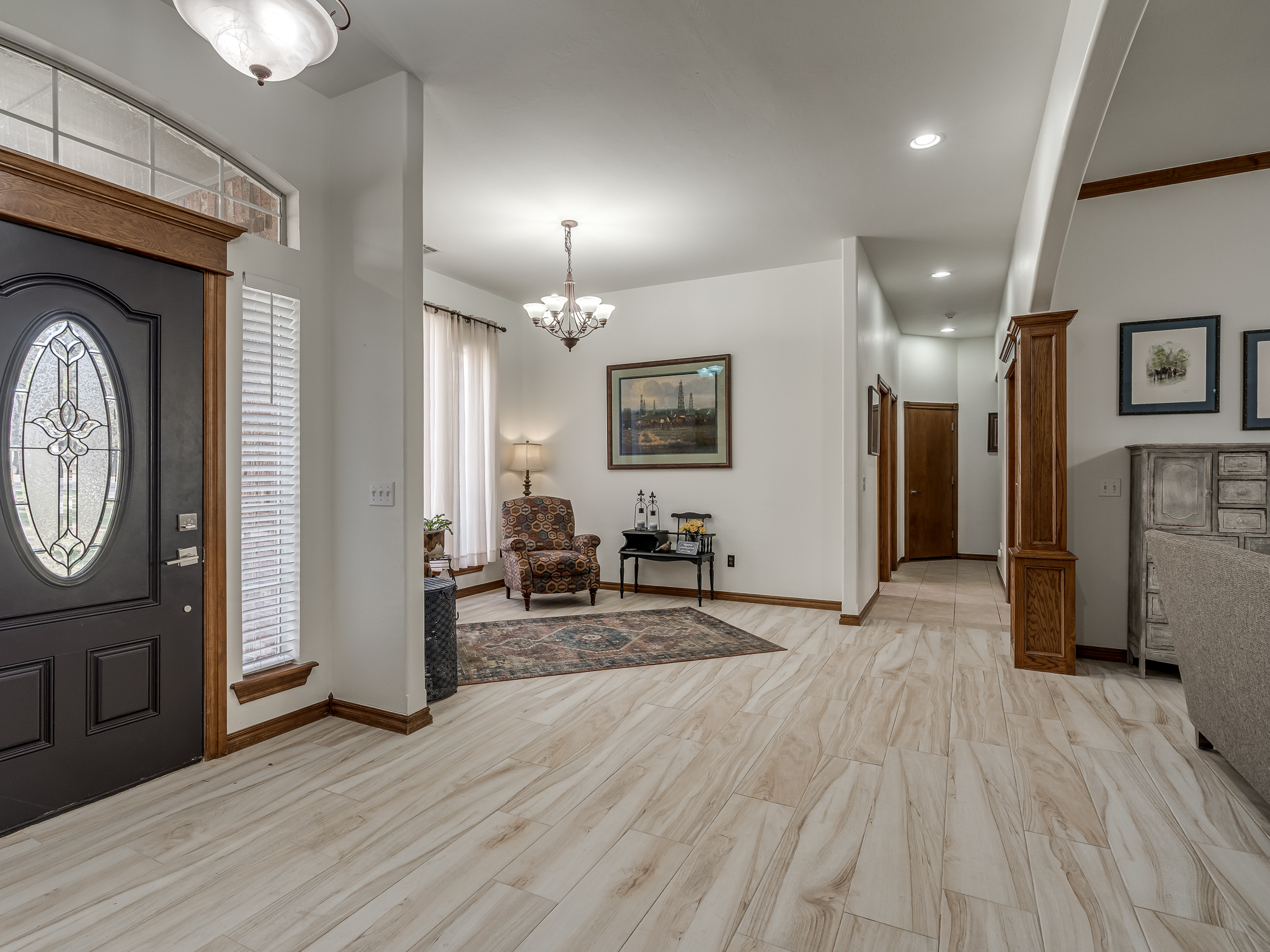 Open Concept of Living Area looking at the Extra Sitting space