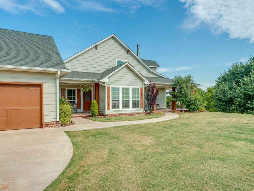 Kitchen Door in View and Sidewalk Leads Guest around to the Front Door.  But... either Entrance if Beautiful!