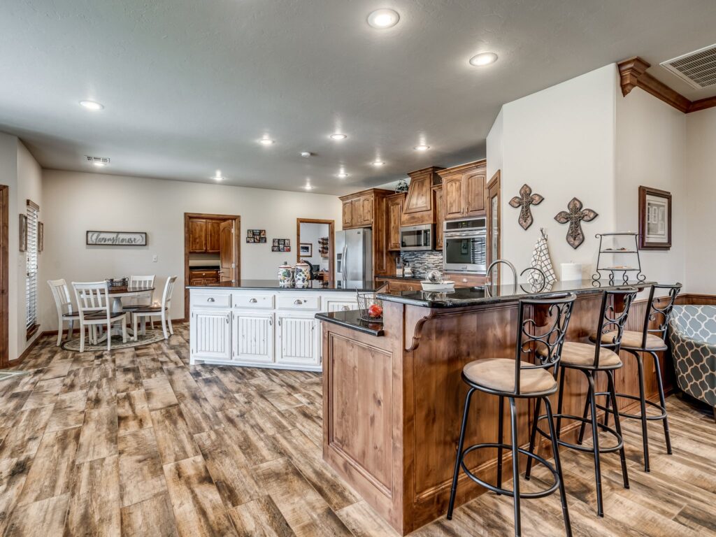 Open Living Concept into Kitchen
