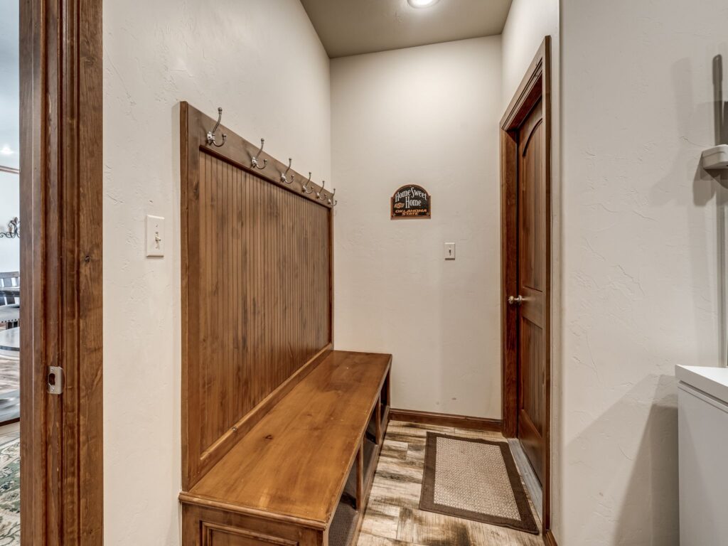 Sitting Bench in Utility/Mud Room and Off 3 Car Garage Door
