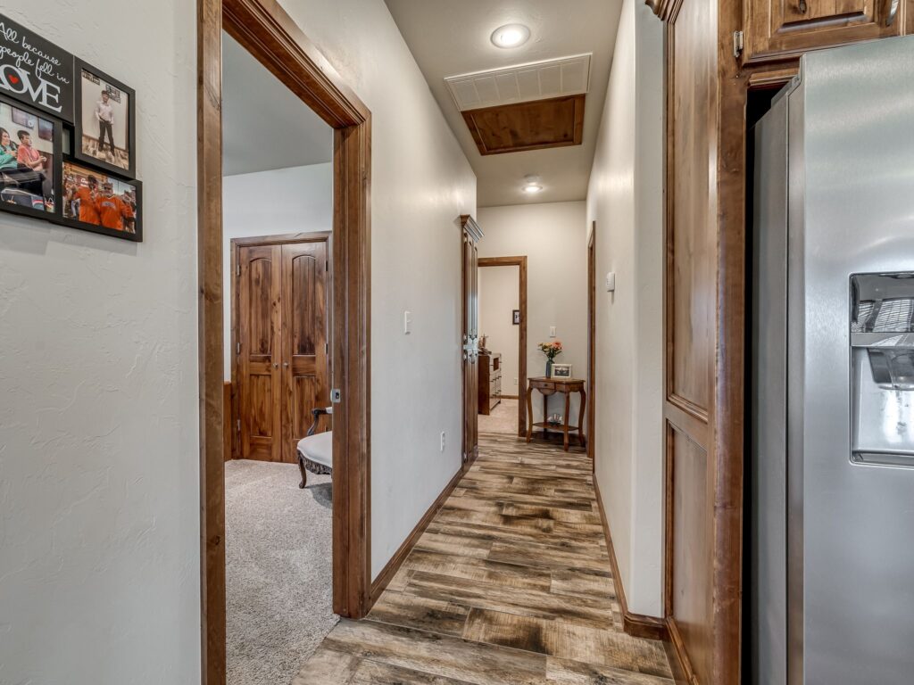 Hallway leading to Bedrooms 2, 3 & 4 from the Kitchen Entry Door